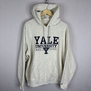 Champion Yale University Hoodie Men XL Gray Heather Pullover Sweatshirt
